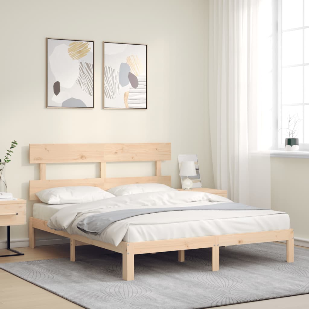 Rám Postele S Čelem King Size Masivní Dřevo
