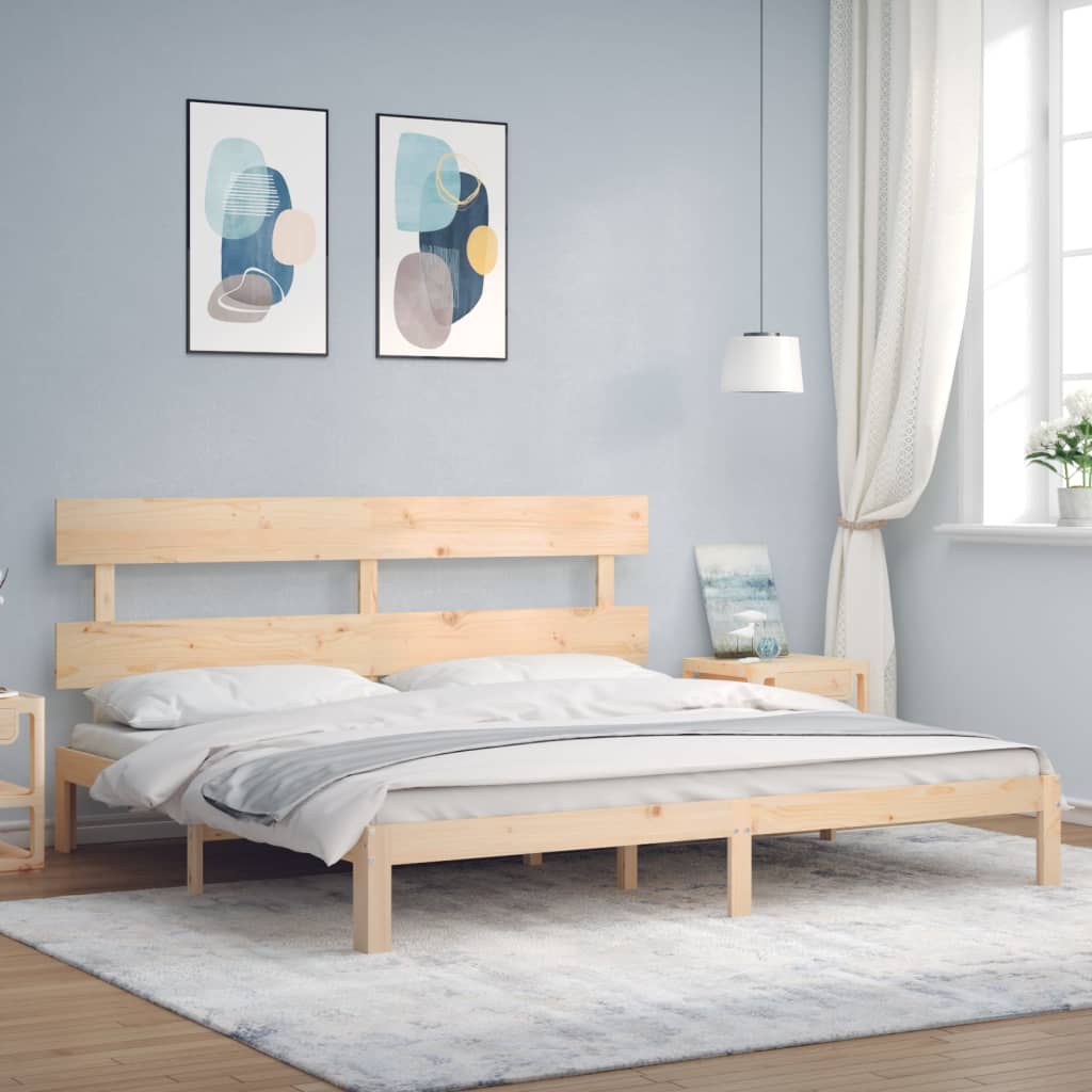 Rám Postele S Čelem Super King Size Masivní Dřevo