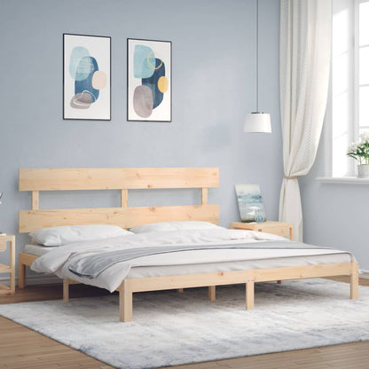 Rám Postele S Čelem Super King Size Masivní Dřevo