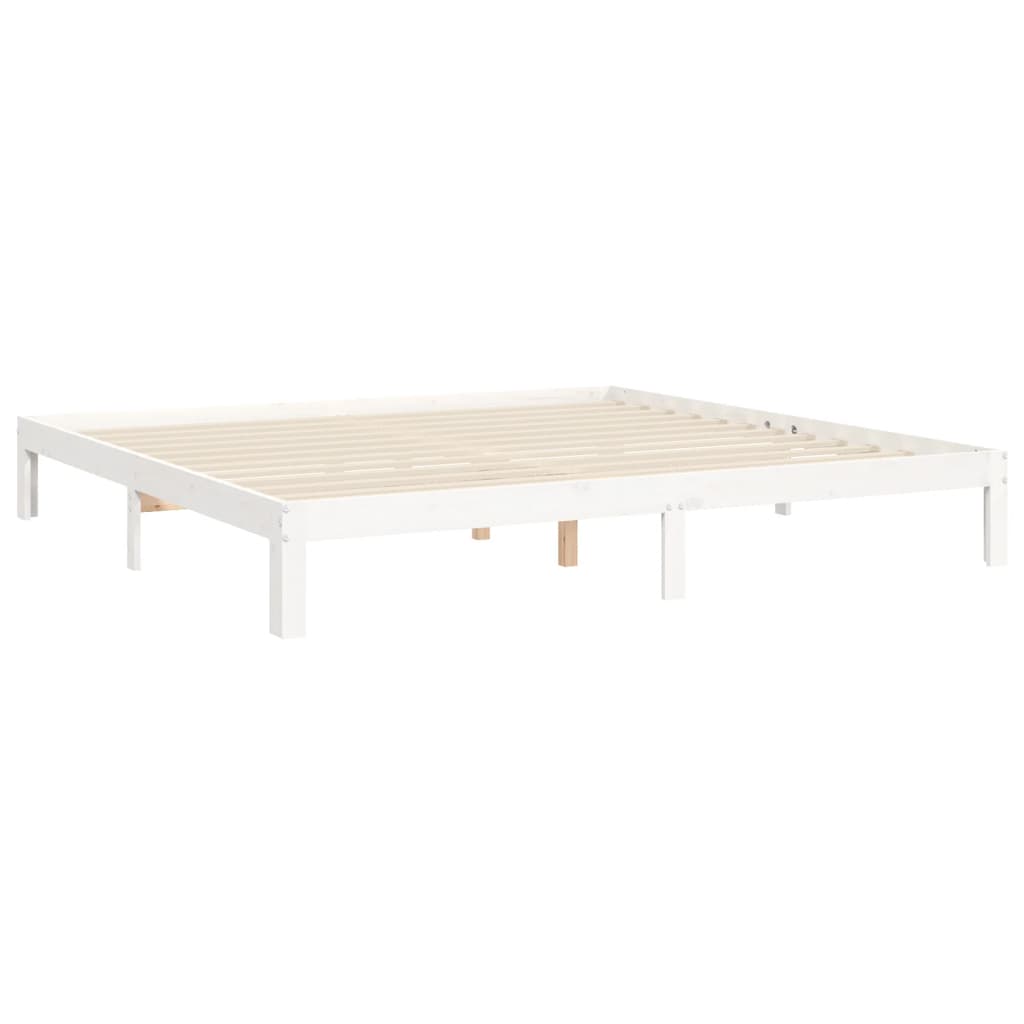 Postel Bez Matrace Bílá 200 X 200 Cm Masivní Borovice