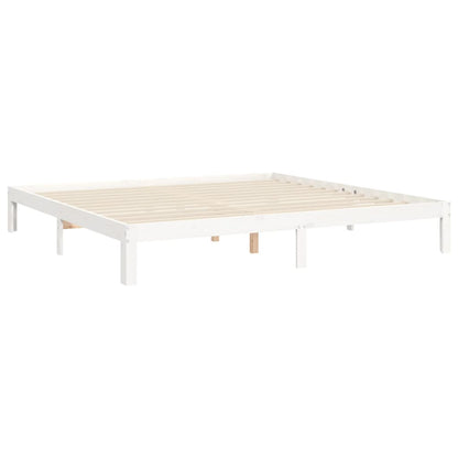 Postel Bez Matrace Bílá 200 X 200 Cm Masivní Borovice