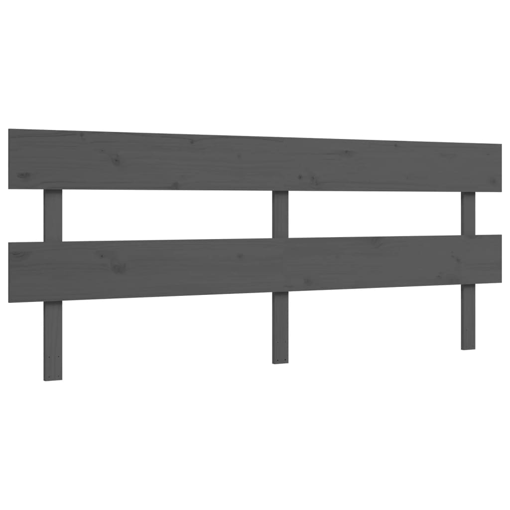 Rám Postele S Čelem Šedý 200 X 200 Cm Masivní Dřevo