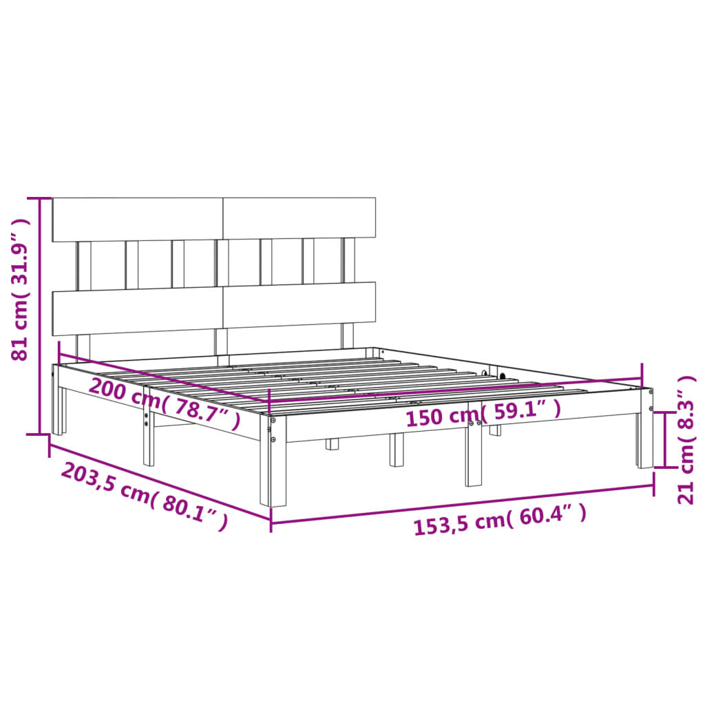 Rám Postele S Čelem King Size Masivní Dřevo