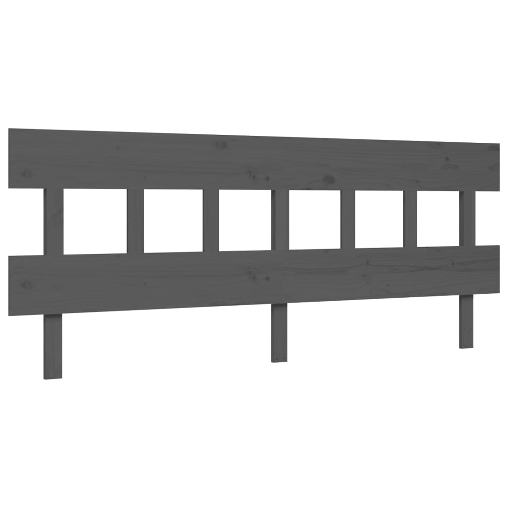Rám Postele S Čelem Šedý 200 X 200 Cm Masivní Dřevo