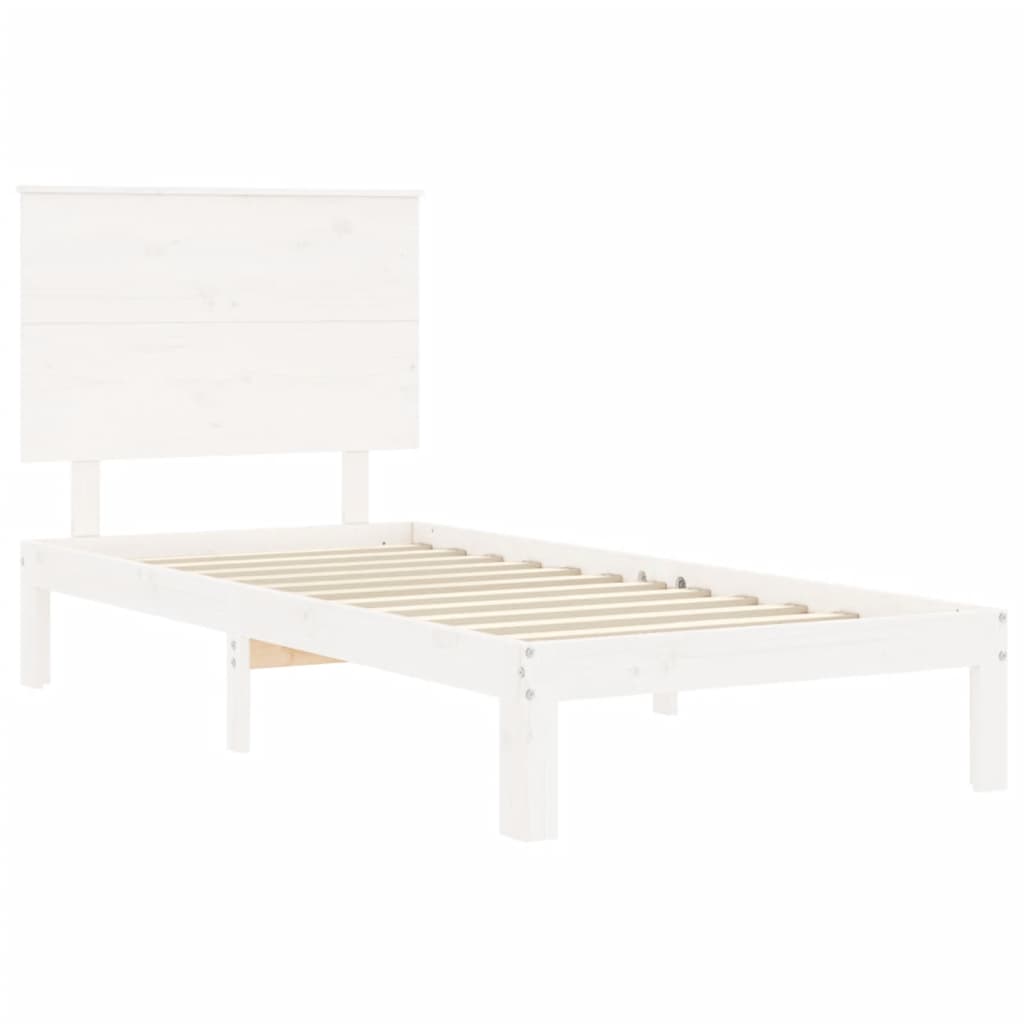 Postel Bez Matrace Bílá 100 X 200 Cm Masivní Borovice