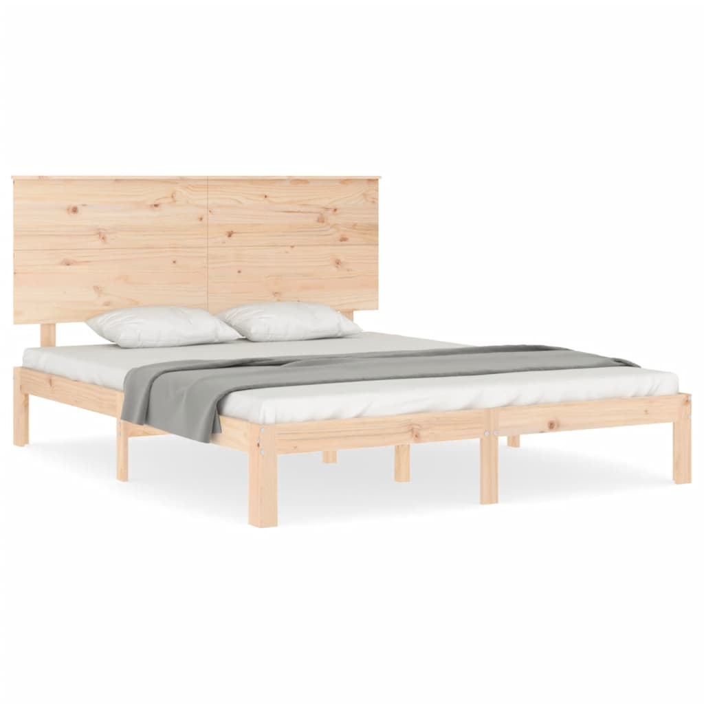 Rám Postele S Čelem King Size Masivní Dřevo