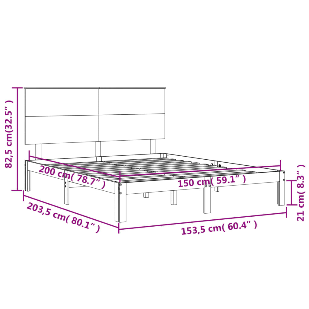Rám Postele S Čelem King Size Masivní Dřevo