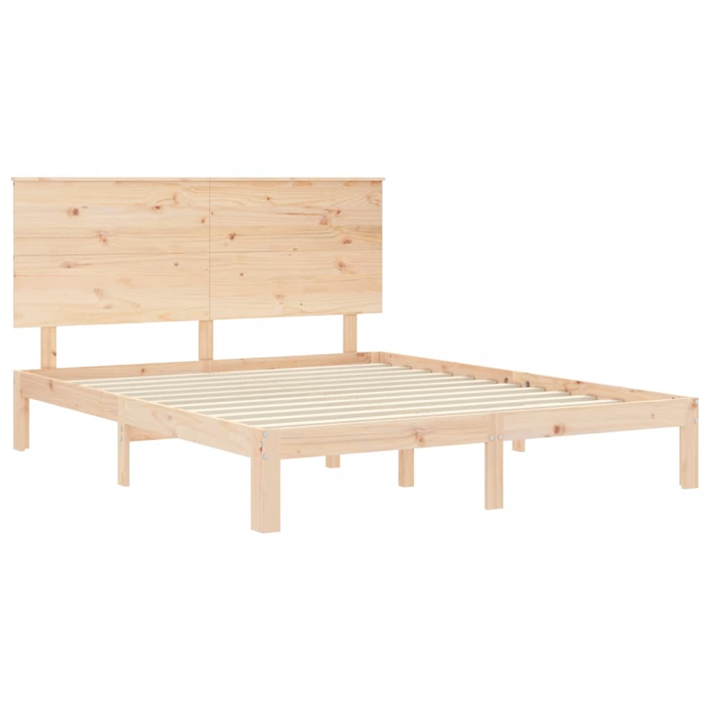Rám Postele S Čelem King Size Masivní Dřevo