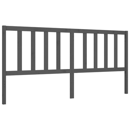 Rám Postele S Čelem Šedý 200 X 200 Cm Masivní Dřevo