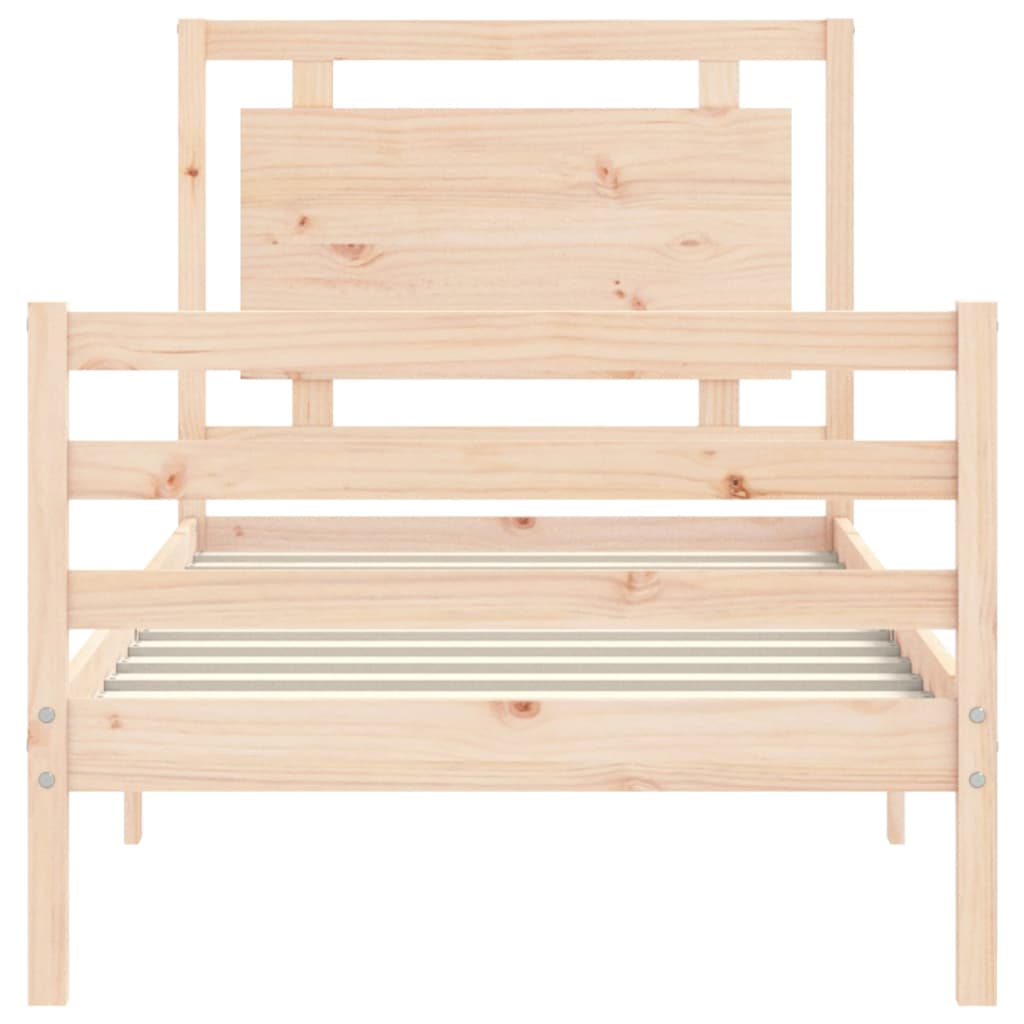 Rám Postele S Čelem 100 X 200 Cm Masivní Dřevo