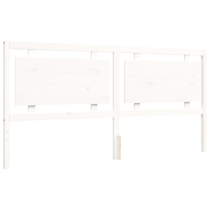 Rám Postele S Čelem Bílý 200 X 200 Cm Masivní Dřevo