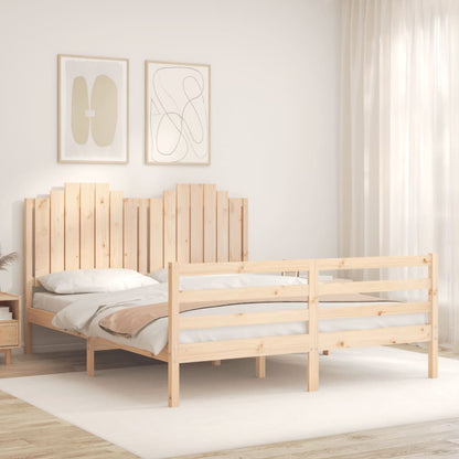 Rám Postele S Čelem 160 X 200 Cm Masivní Dřevo