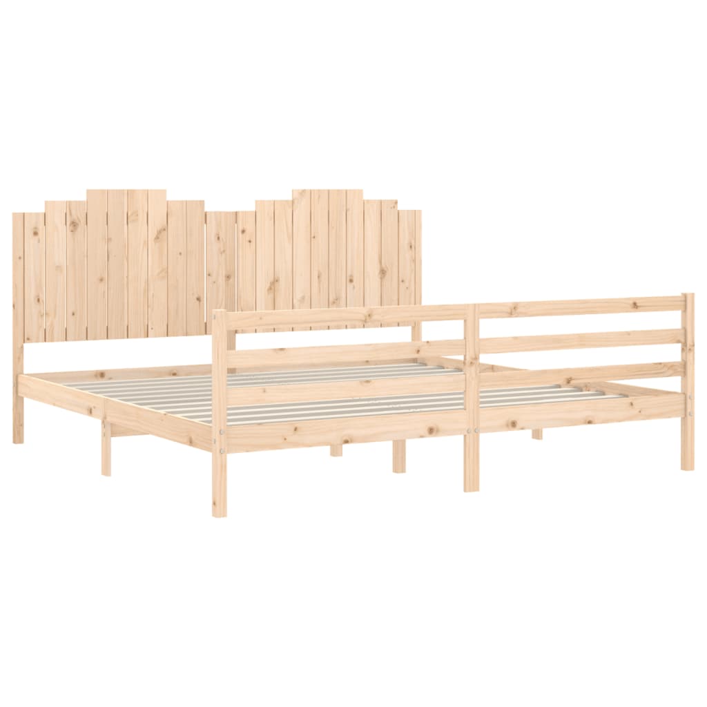 Rám Postele S Čelem 200 X 200 Cm Masivní Dřevo
