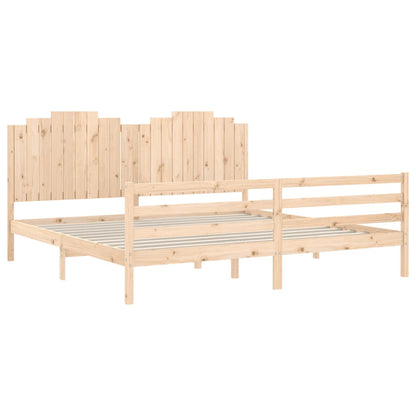 Rám Postele S Čelem 200 X 200 Cm Masivní Dřevo