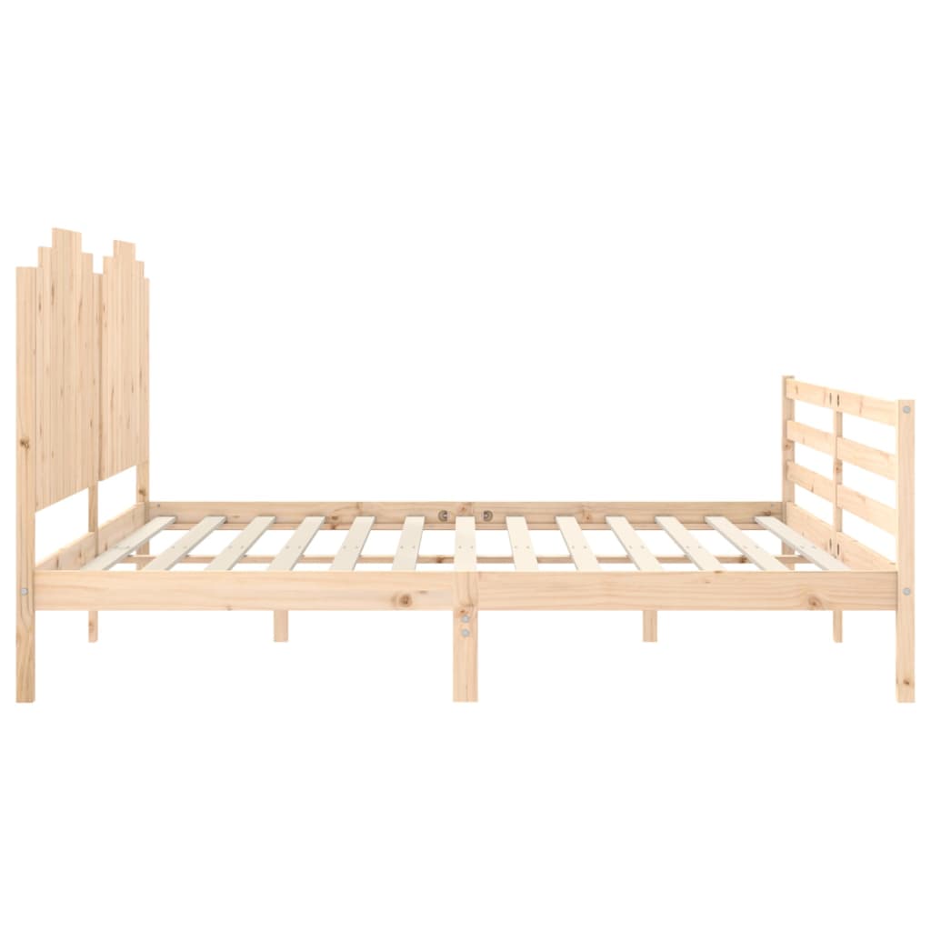Rám Postele S Čelem 200 X 200 Cm Masivní Dřevo