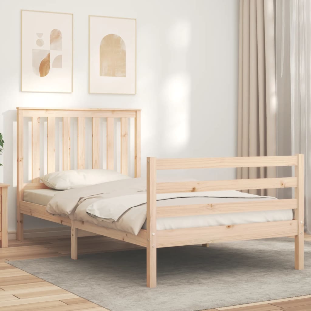 Rám Postele S Čelem 100 X 200 Cm Masivní Dřevo