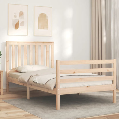 Rám Postele S Čelem 100 X 200 Cm Masivní Dřevo