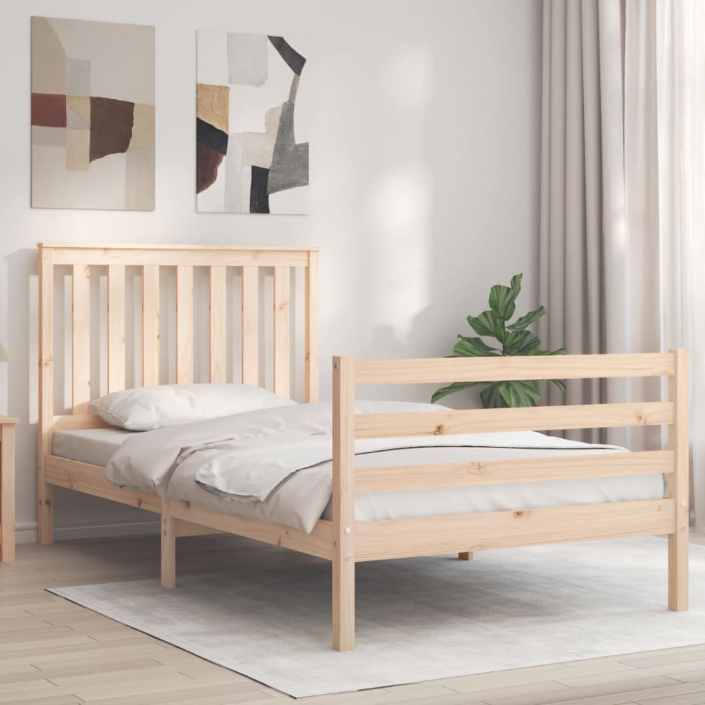 Rám Postele S Čelem 100 X 200 Cm Masivní Dřevo