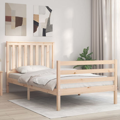 Rám Postele S Čelem 100 X 200 Cm Masivní Dřevo