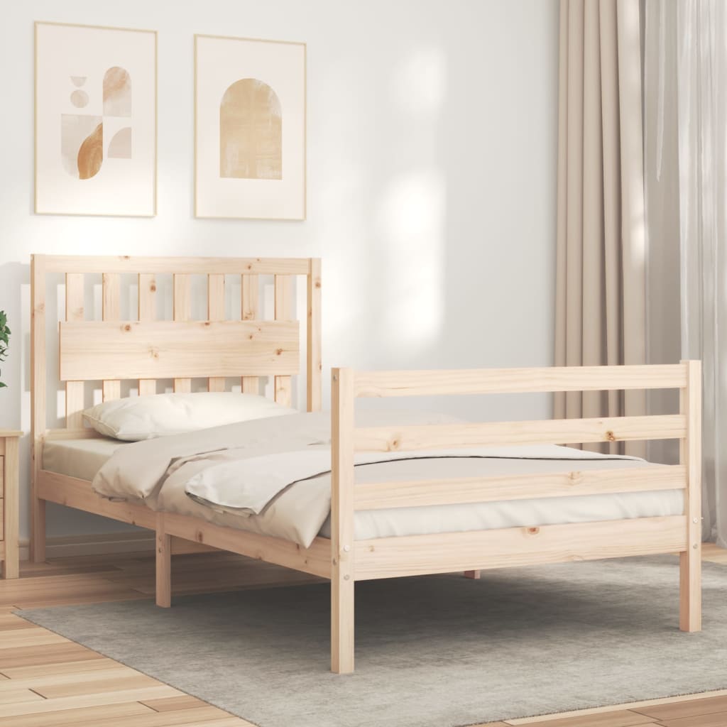 Rám Postele S Čelem 100 X 200 Cm Masivní Dřevo