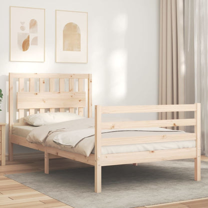 Rám Postele S Čelem 100 X 200 Cm Masivní Dřevo