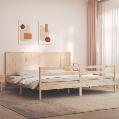 Rám Postele S Čelem 200 X 200 Cm Masivní Dřevo