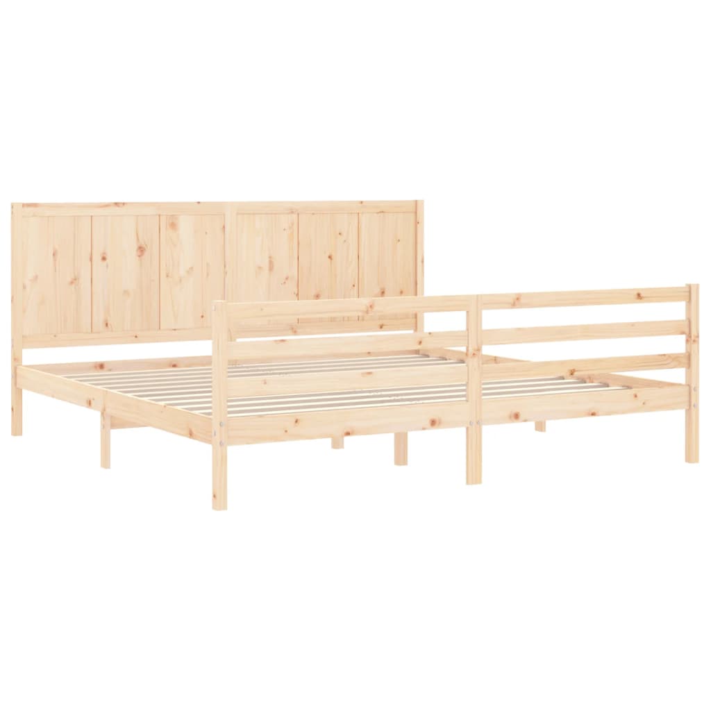 Rám Postele S Čelem 200 X 200 Cm Masivní Dřevo