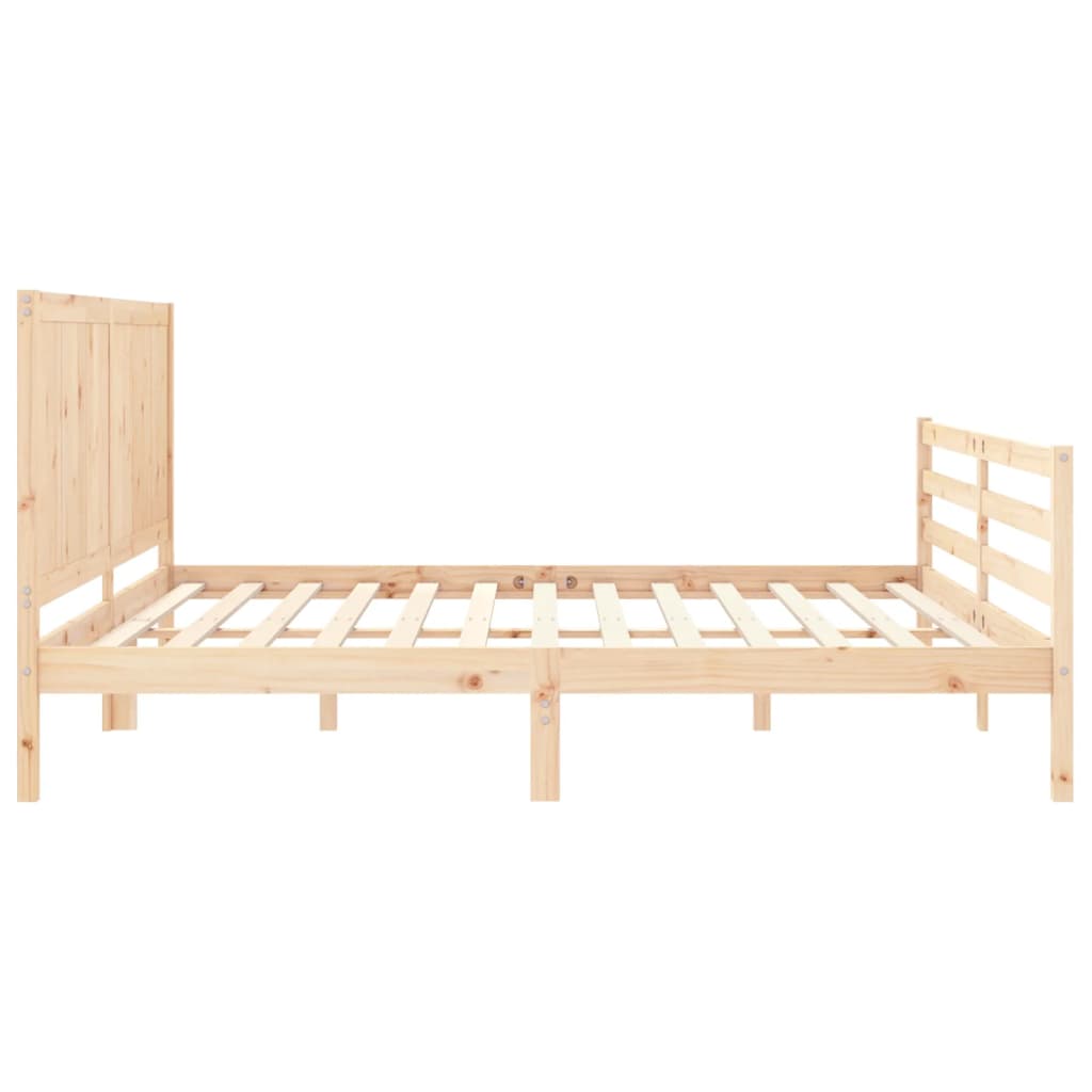 Rám Postele S Čelem 200 X 200 Cm Masivní Dřevo