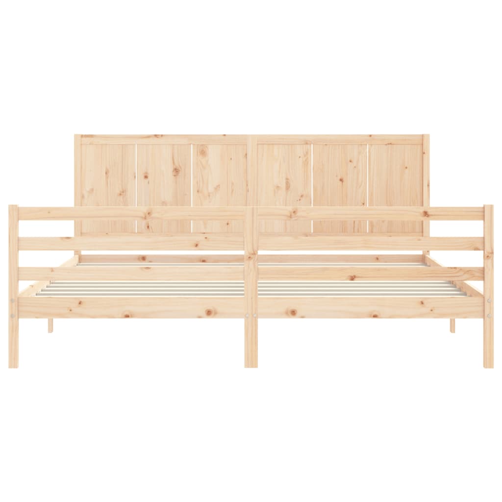 Rám Postele S Čelem 200 X 200 Cm Masivní Dřevo