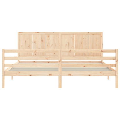 Rám Postele S Čelem 200 X 200 Cm Masivní Dřevo