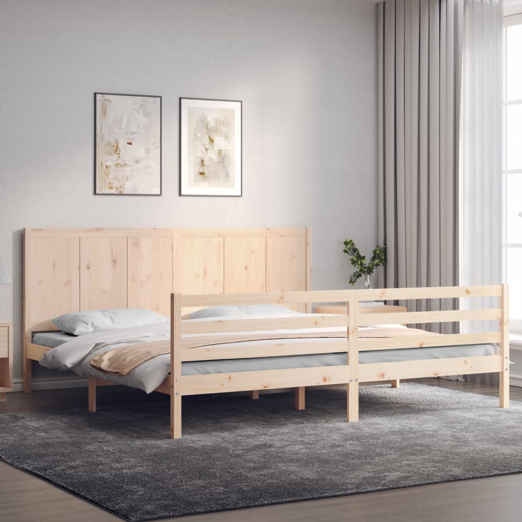 Rám Postele S Čelem 200 X 200 Cm Masivní Dřevo