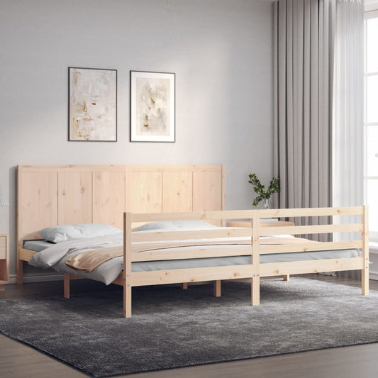 Rám Postele S Čelem 200 X 200 Cm Masivní Dřevo