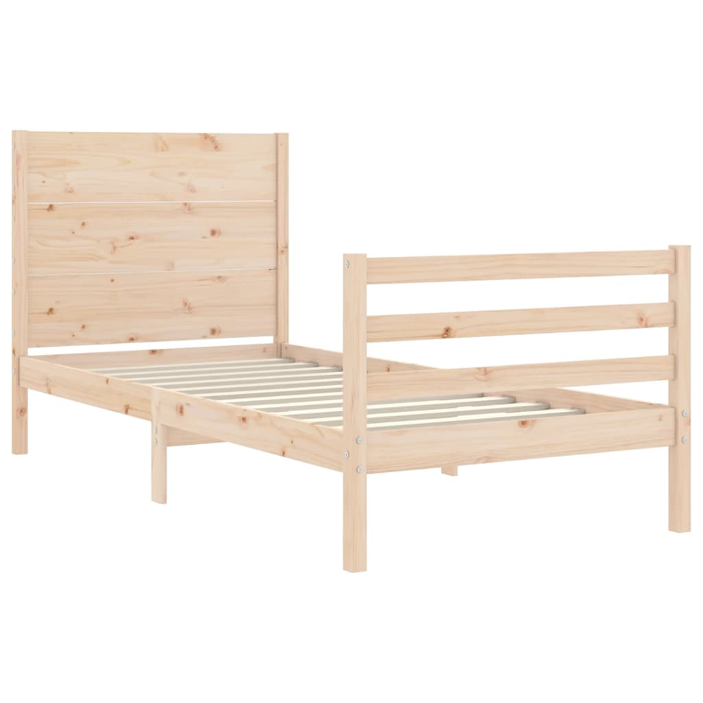 Rám Postele S Čelem 100 X 200 Cm Masivní Dřevo