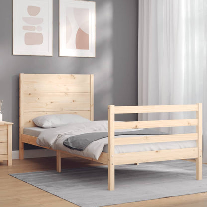 Rám Postele S Čelem 100 X 200 Cm Masivní Dřevo