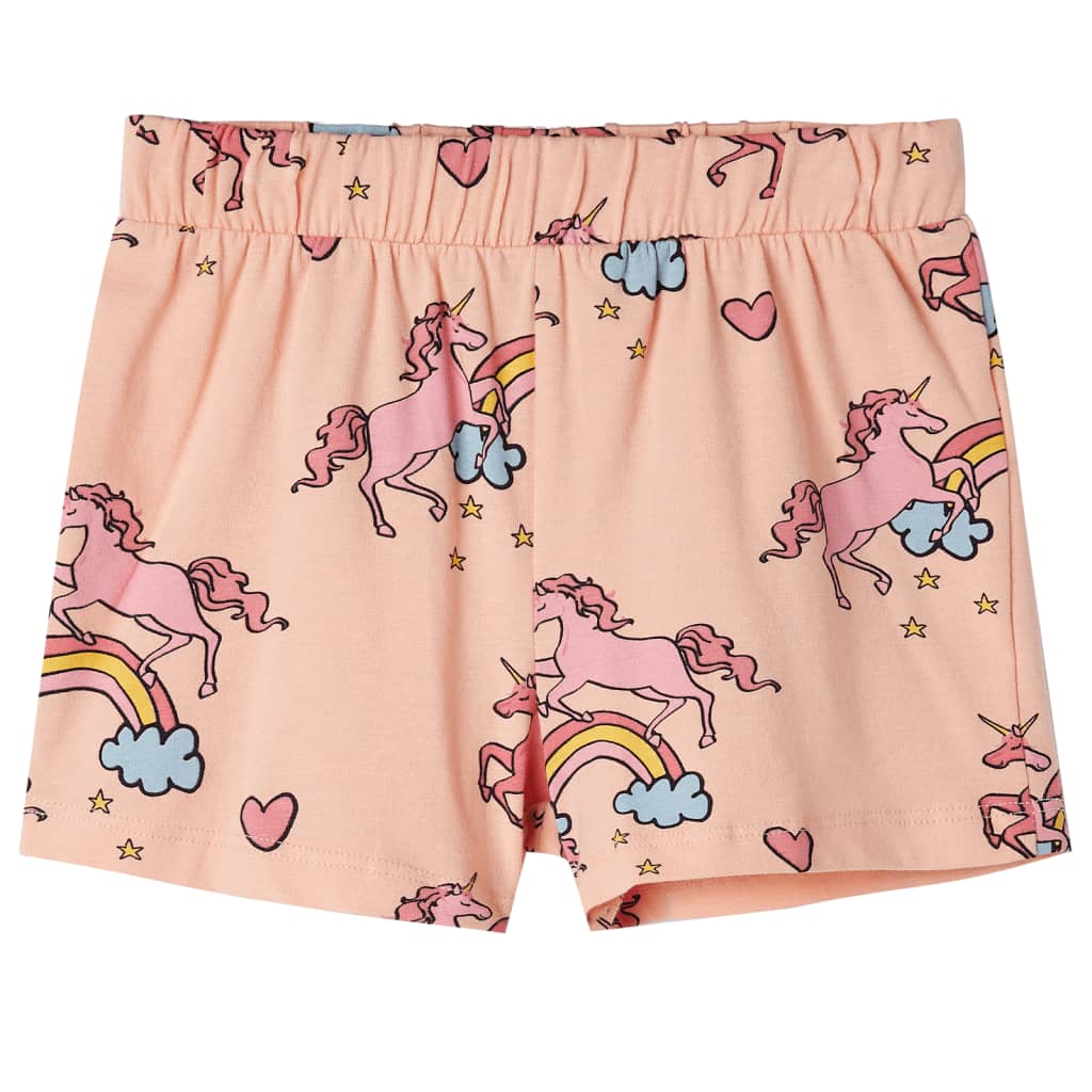 Dětské Pyžamo S Krátkým Rukávem Světle Oranžové 104