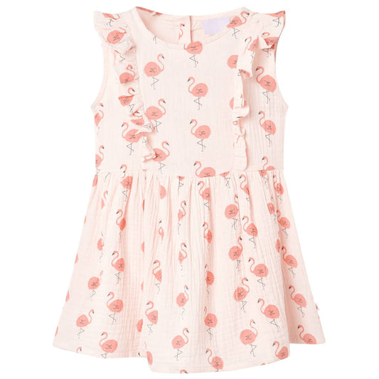 Dětské šaty s volánky bledě růžové 104
