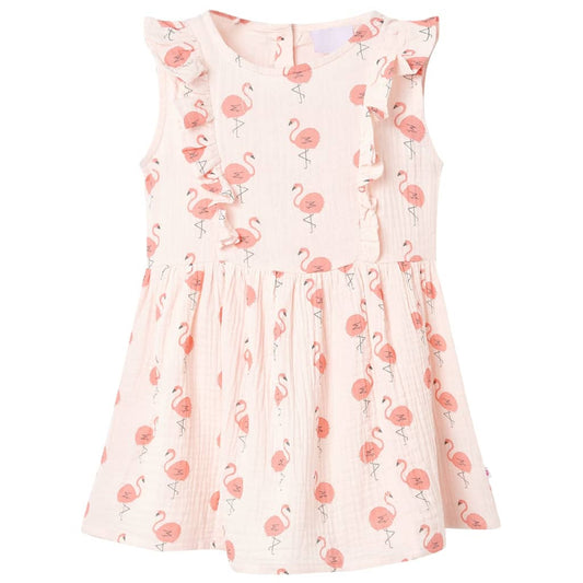 Dětské šaty s volánky bledě růžové 116