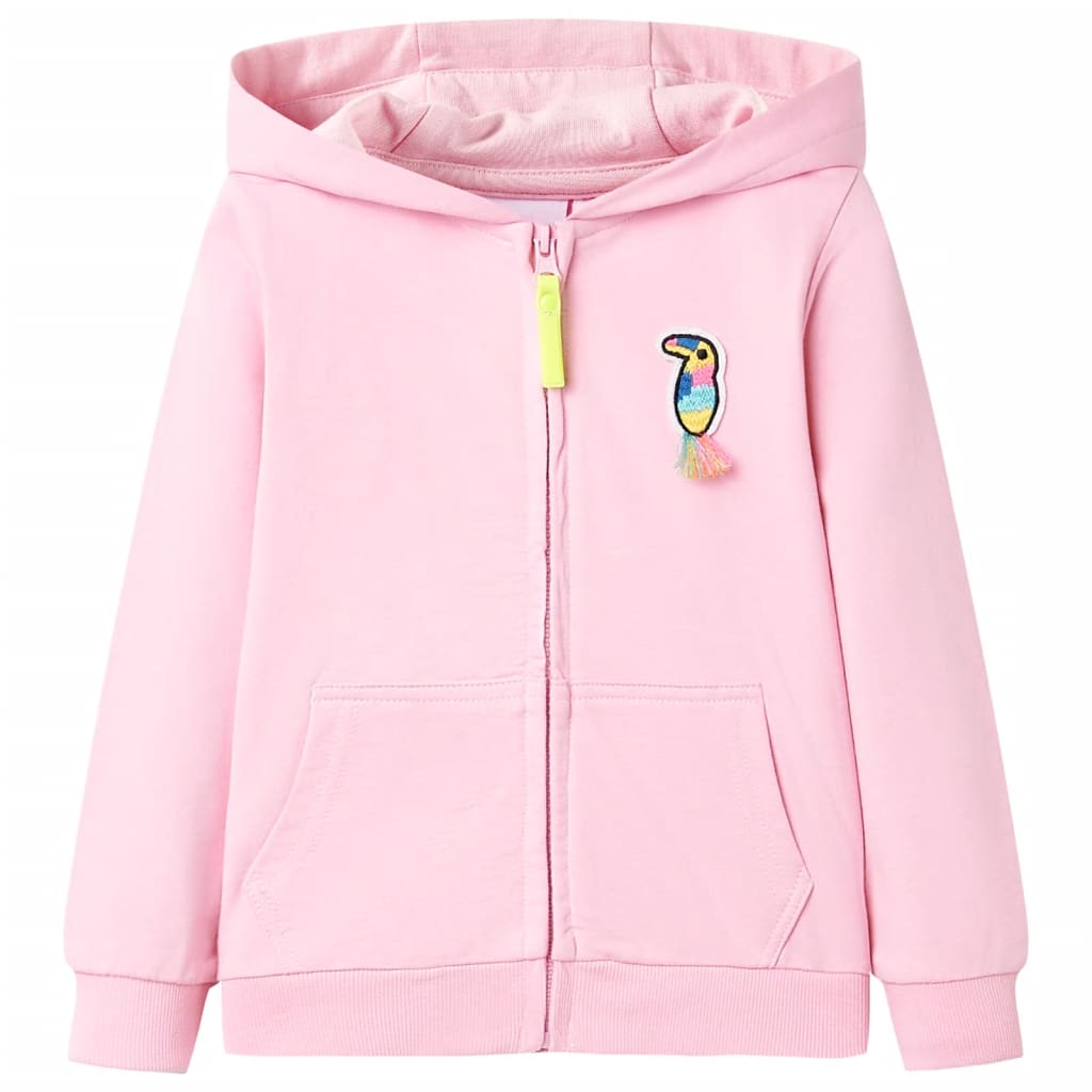 Dětská Mikina S Kapucí Na Zip Jasně Růžová 104