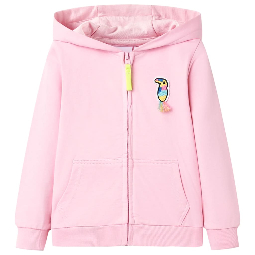 Dětská Mikina S Kapucí Na Zip Jasně Růžová 104