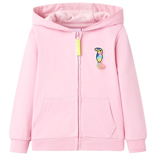 Dětská Mikina S Kapucí Na Zip Jasně Růžová 104