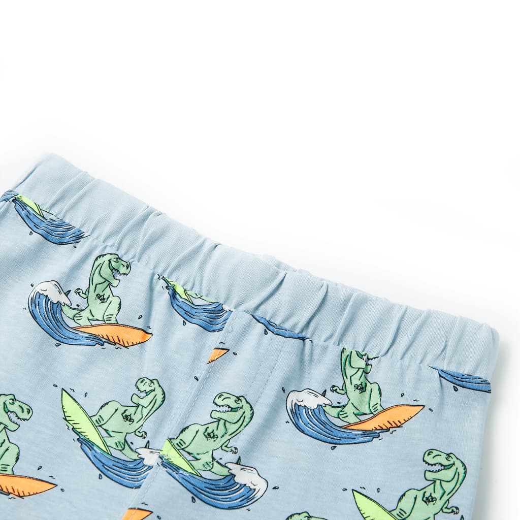 Dětské Pyžamo S Krátkým Rukávem Světle Modré 128