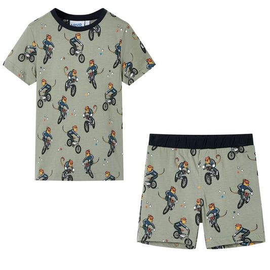 Dětské pyžamo s krátkým rukávem světle khaki 116