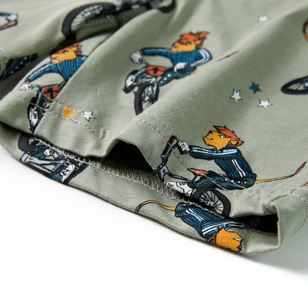 Dětské Pyžamo S Krátkým Rukávem Světle Khaki 140