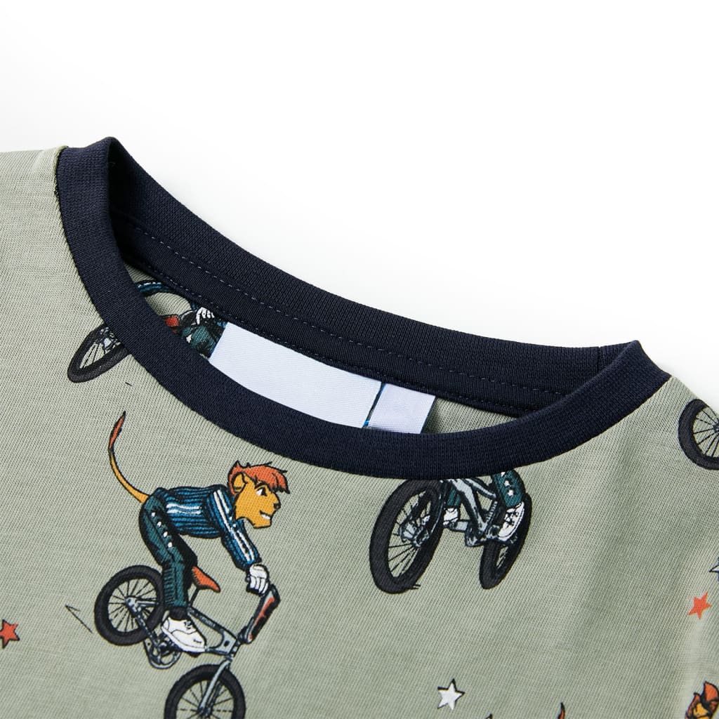 Dětské Pyžamo S Krátkým Rukávem Světle Khaki 140