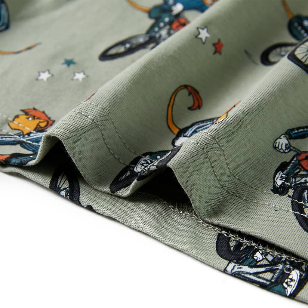 Dětské Pyžamo S Krátkým Rukávem Světle Khaki 140