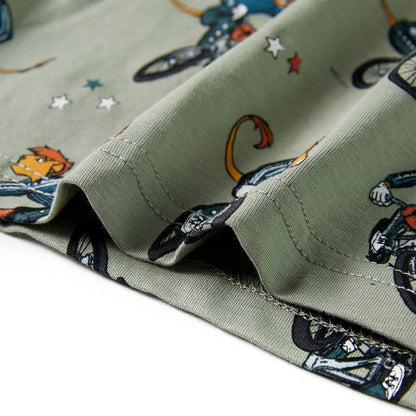 Dětské Pyžamo S Krátkým Rukávem Světle Khaki 140