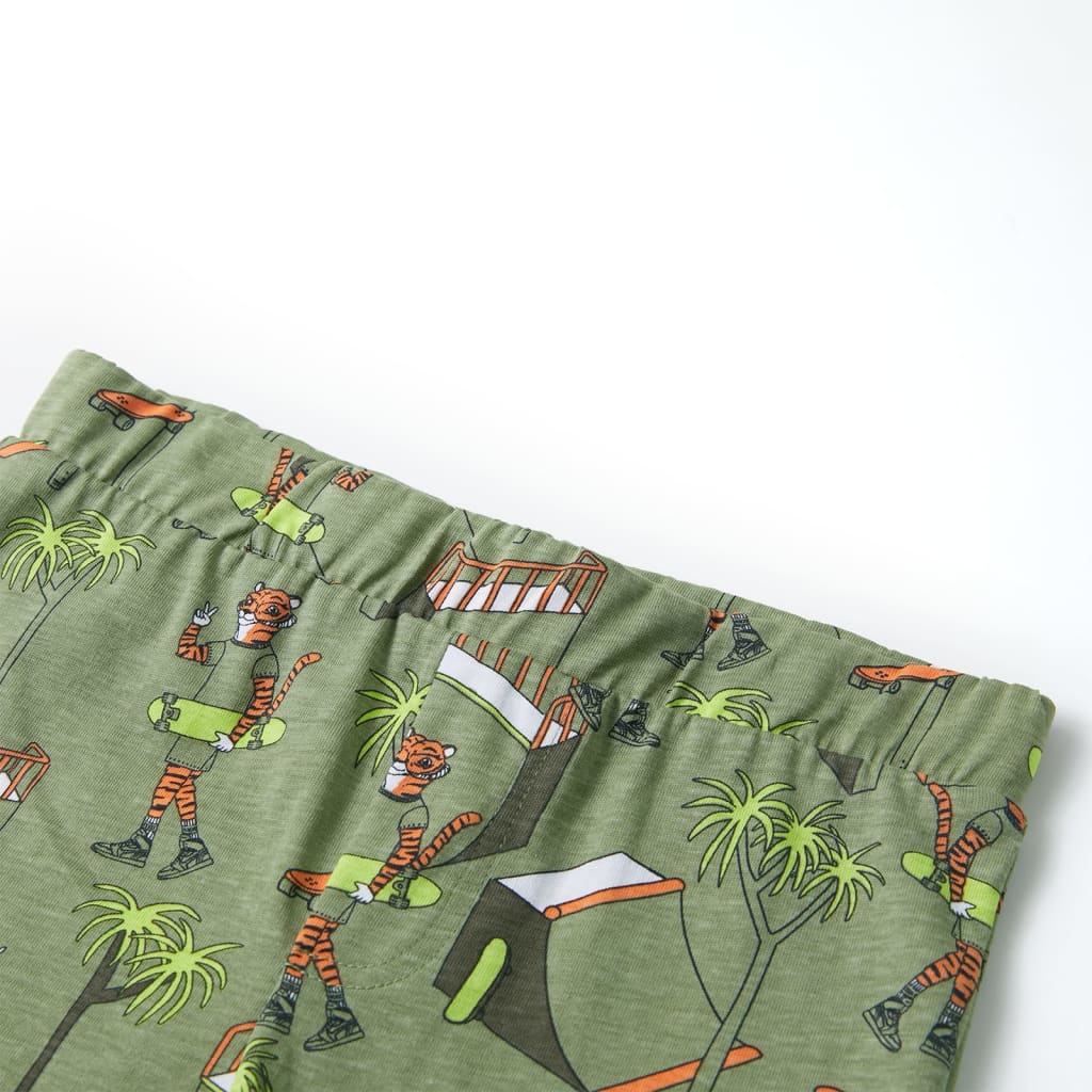 Dětské Pyžamo S Krátkým Rukávem Světle Khaki 92