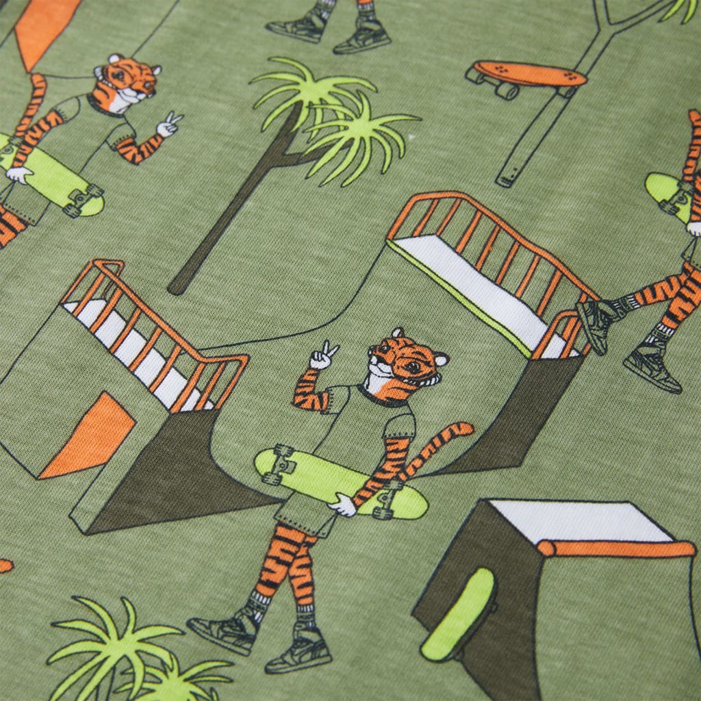 Dětské Pyžamo S Krátkým Rukávem Světle Khaki 92