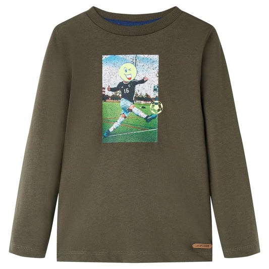 Dětské Tričko S Dlouhým Rukávem Khaki 104