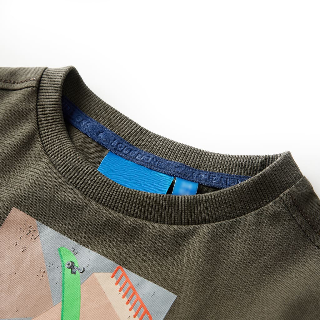 Dětské Tričko S Dlouhým Rukávem Khaki 104